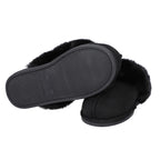 Chic and Elegant Rabbit Faux Fur Slippers (Size 7- 8) - Black