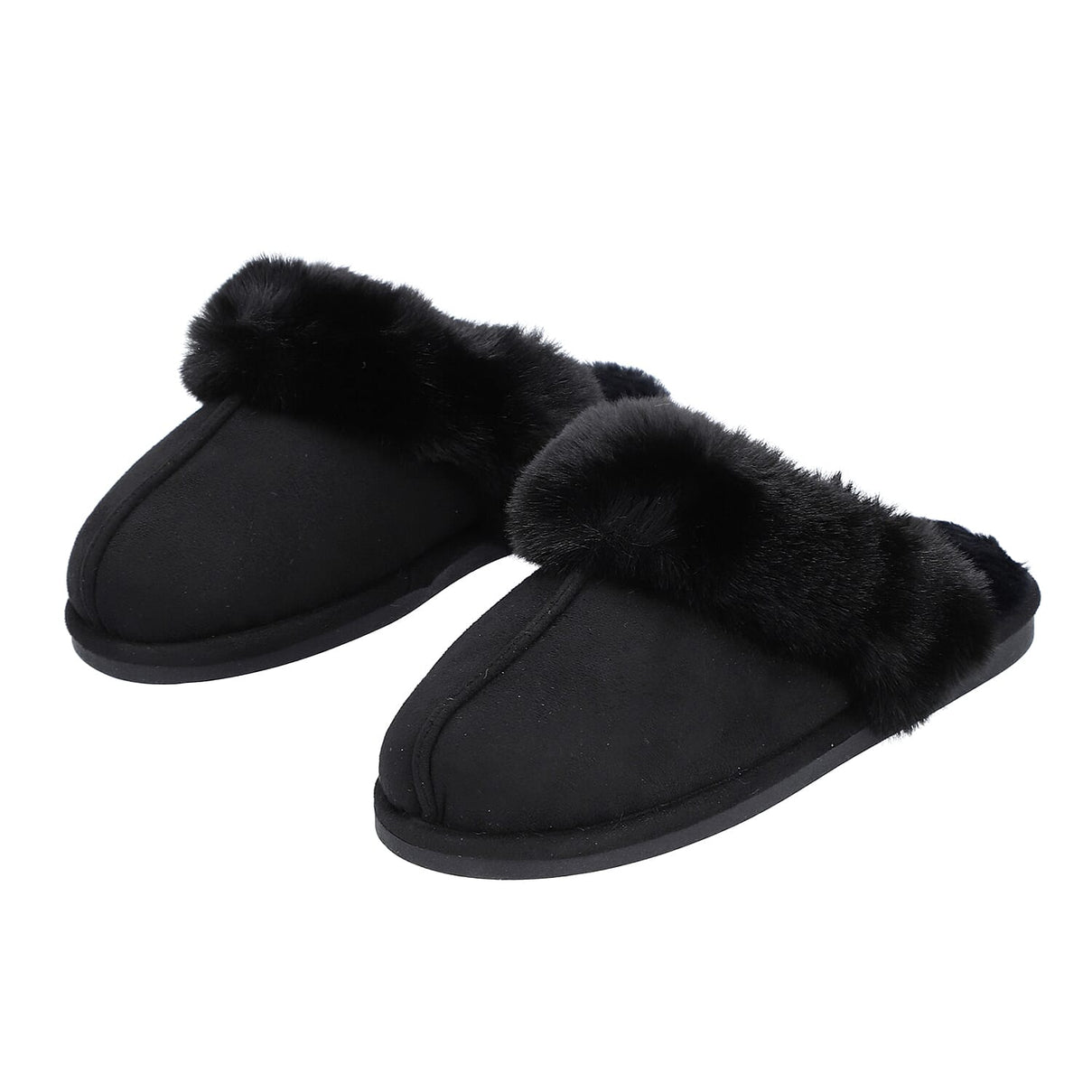 Chic and Elegant Rabbit Faux Fur Slippers - Black 3871288 4