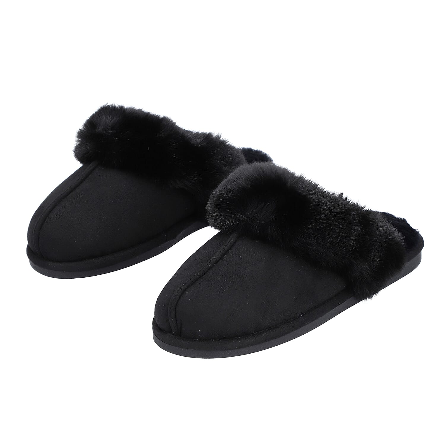 Chic and Elegant Rabbit Faux Fur Slippers - Black 3871288 4