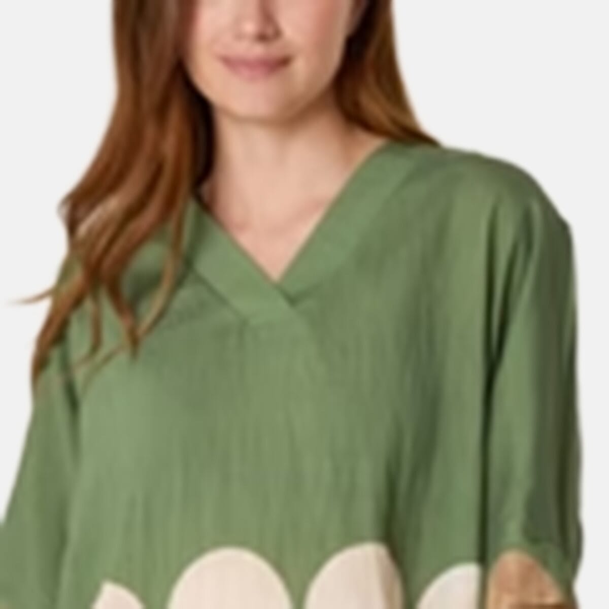 Chilli Charm V-Neck Polka Dot Print Top (One Size) - Khaki 8550714 2