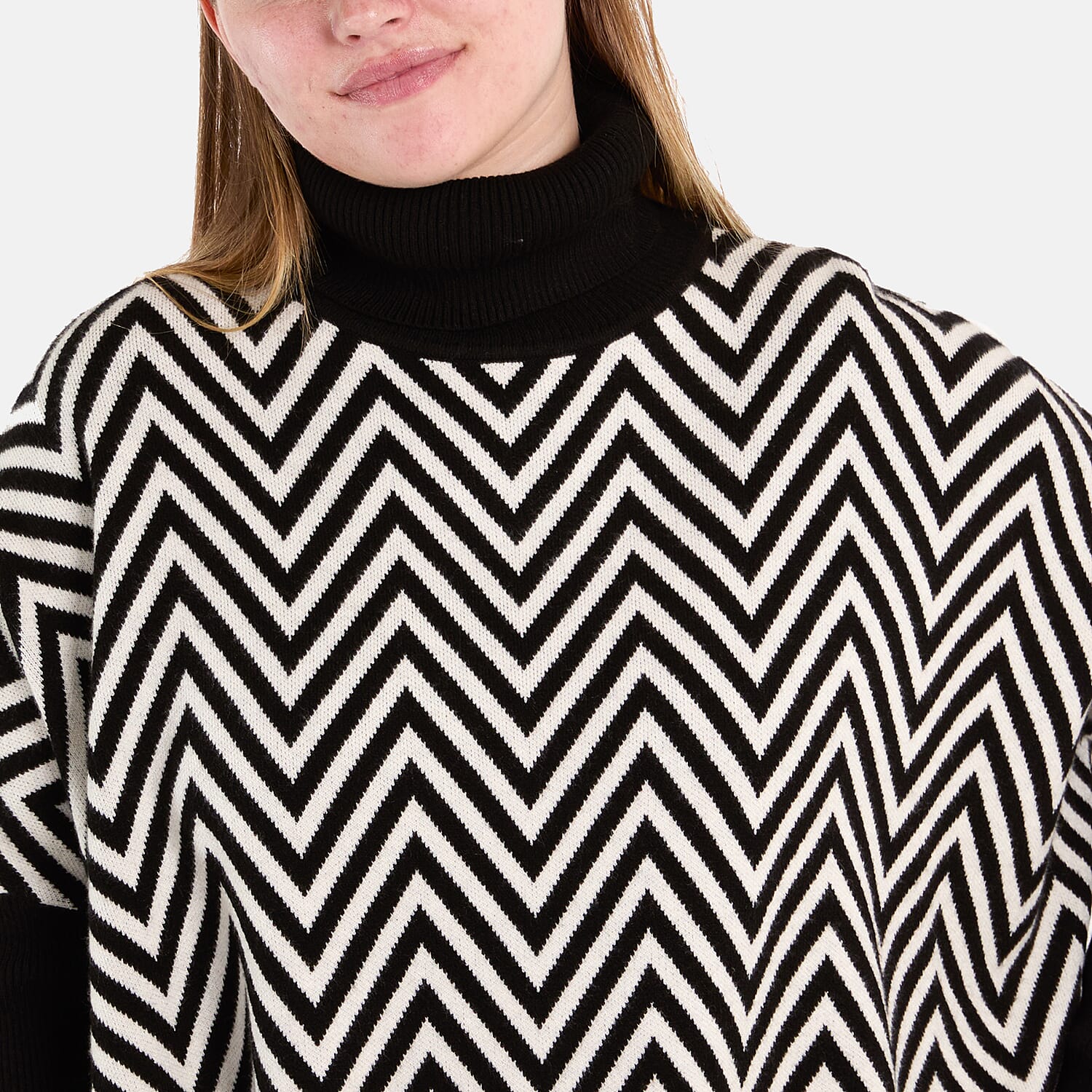 Chilli Charm Zig-Zag High Neck Jumper - One Size 7840175 3