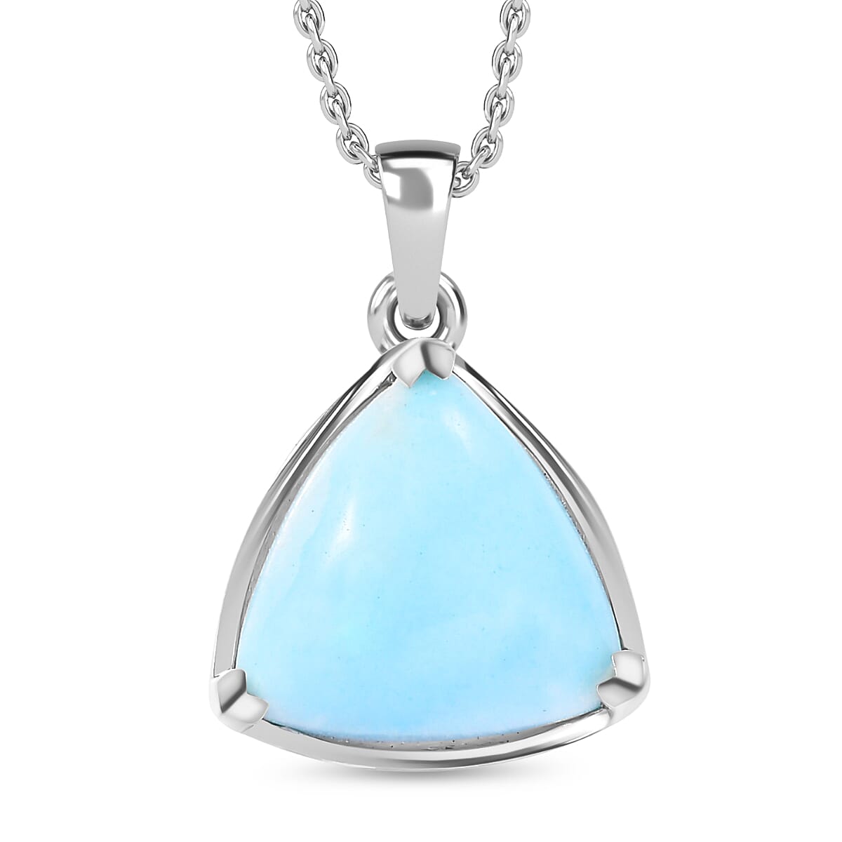 Chinese Blue Aragonite Pendant with Chain (Size 20) in Rhodium Overlay Sterling Silver 5.70  Ct. 4299125 0