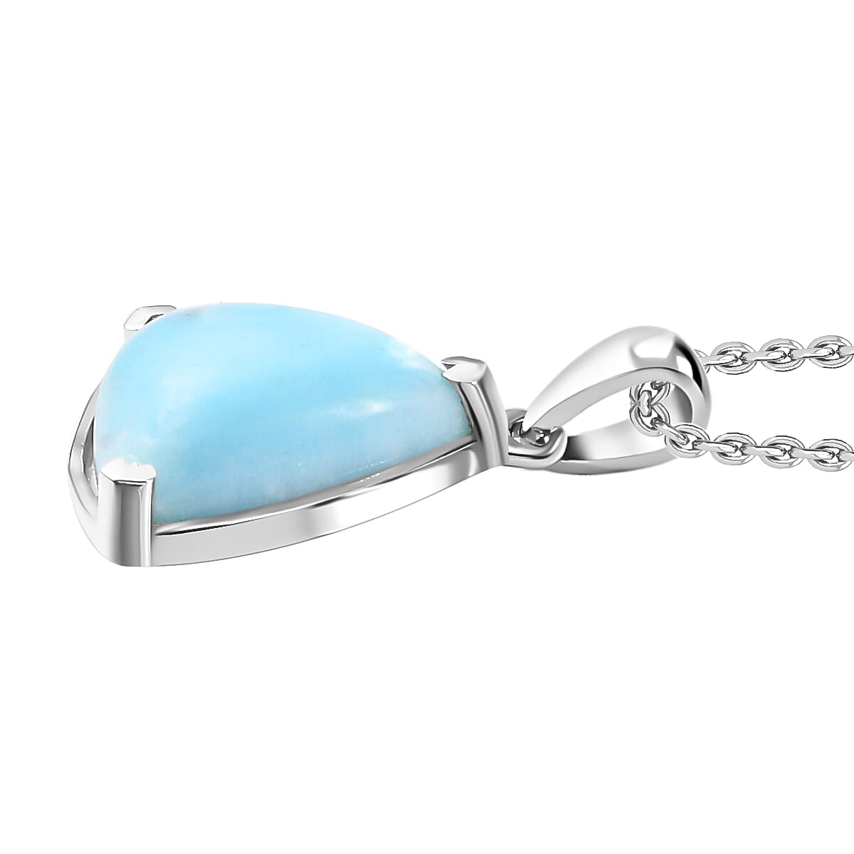 Chinese Blue Aragonite Pendant with Chain (Size 20) in Rhodium Overlay Sterling Silver 5.70  Ct. 4299125 4