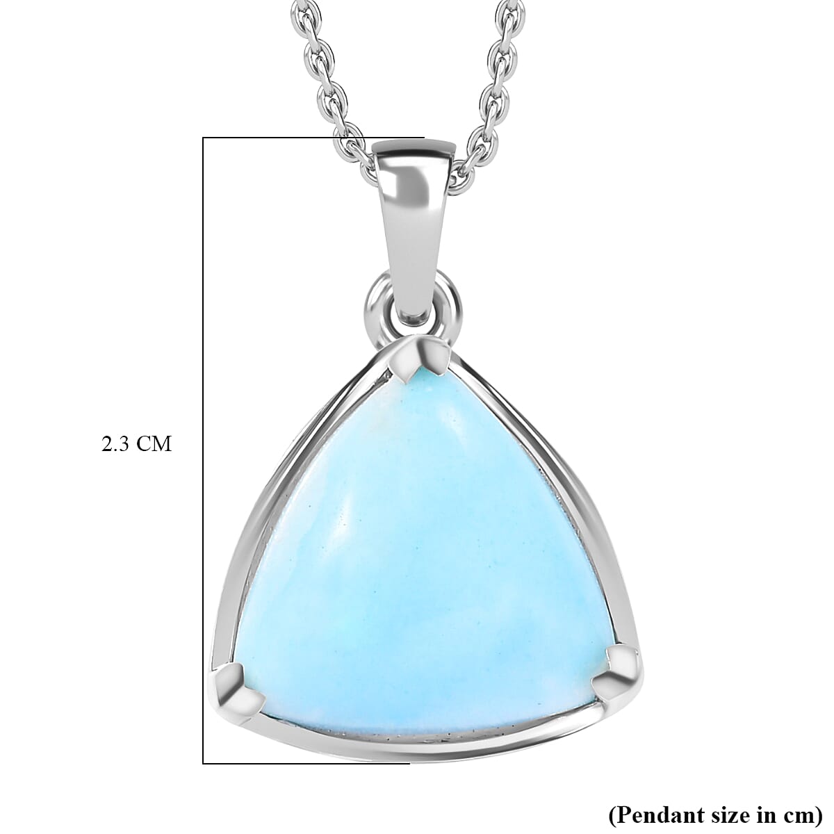 Chinese Blue Aragonite Pendant with Chain (Size 20) in Rhodium Overlay Sterling Silver 5.70  Ct. 4299125 6