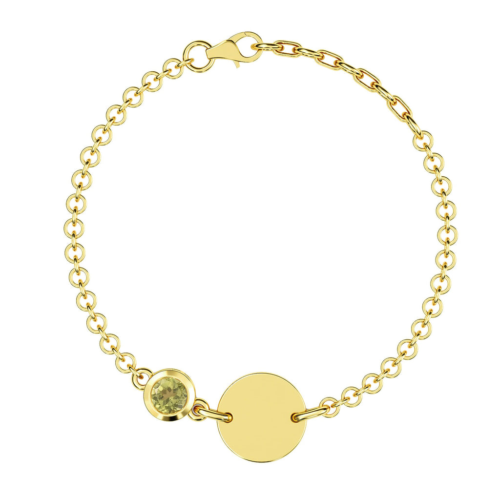 Hebei Peridot Bracelet (Size 5 With 1 Inch Extender) in 14K Gold Overlay Sterling Silver , Silver Wt 8.40 Gms