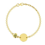Hebei Peridot Bracelet (Size 5 With 1 Inch Extender) in 14K Gold Overlay Sterling Silver , Silver Wt 8.40 Gms
