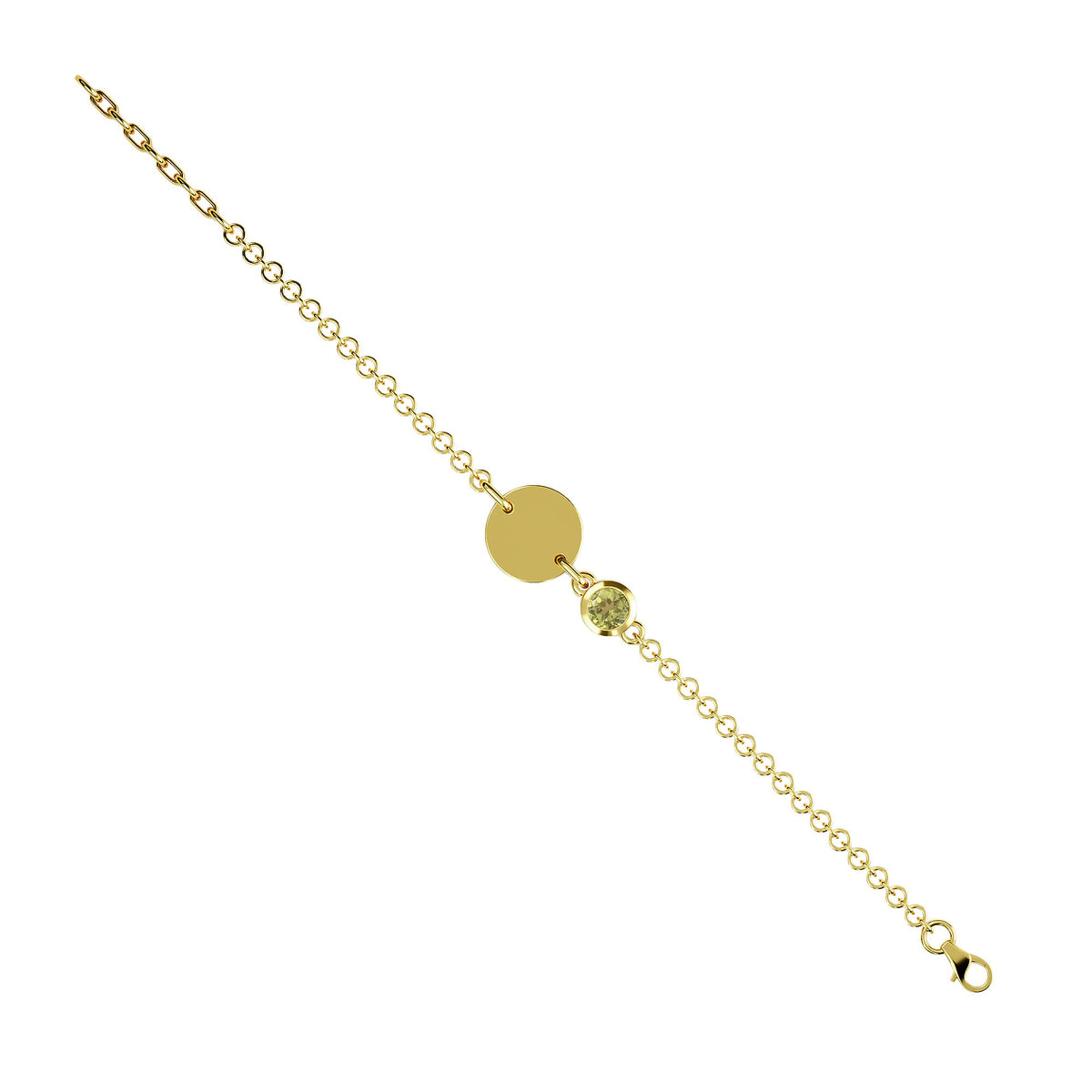 Chinese Peridot Bracelet in 14K Gold Plated Sterling Silver 3627357 2