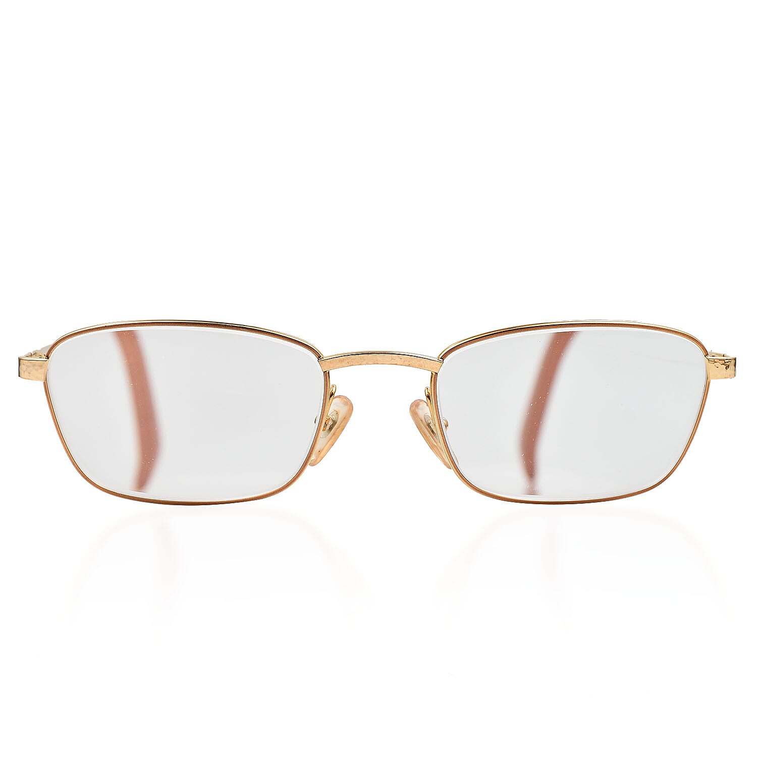 Christian Dior Rectangular Metal Frames with Pink Tips Readers (Power 4.0) - Gold 7726108 0