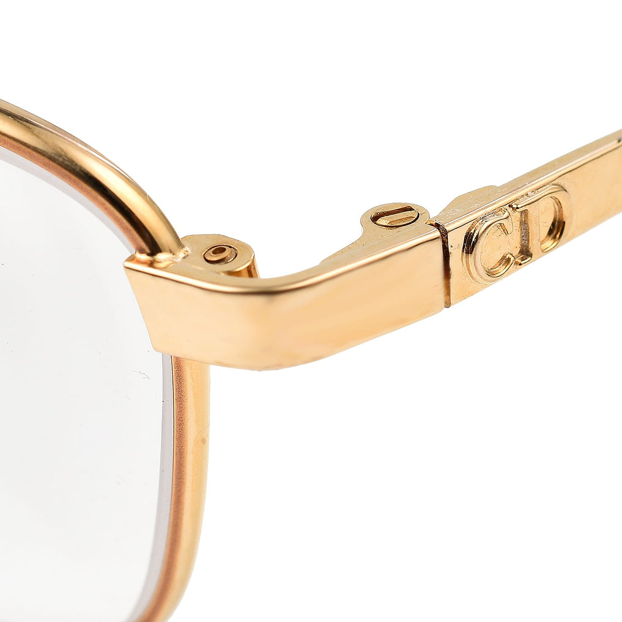 Christian Dior Rectangular Metal Frames with Pink Tips Readers (Power 4.0) - Gold 7726108 2