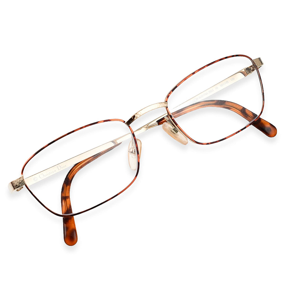 Christian Dior Rectangular Metal Tort Frame Readers (Power 2.0) 7726077 7