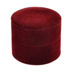 Christmas Dark Red Velvet Solid Ring Box