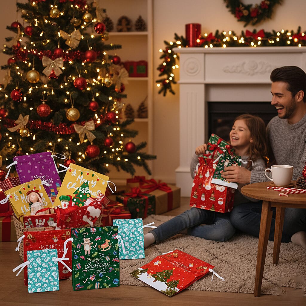 Set of 30 Christmas Drawstring Gift Bags 8212761 3