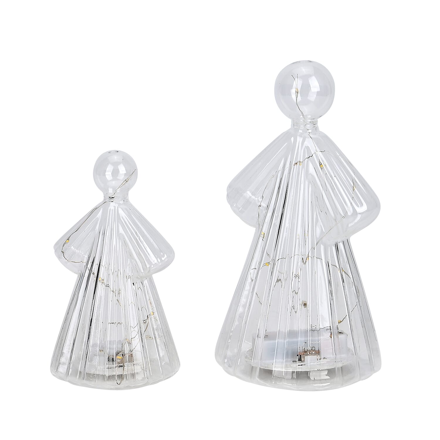 Set of 2 Lighted Glass Angels with LED Lights 7796737 4
