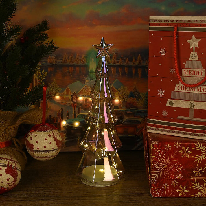 LED Striped Christmas Cone Tree - Transparent 7797054 2