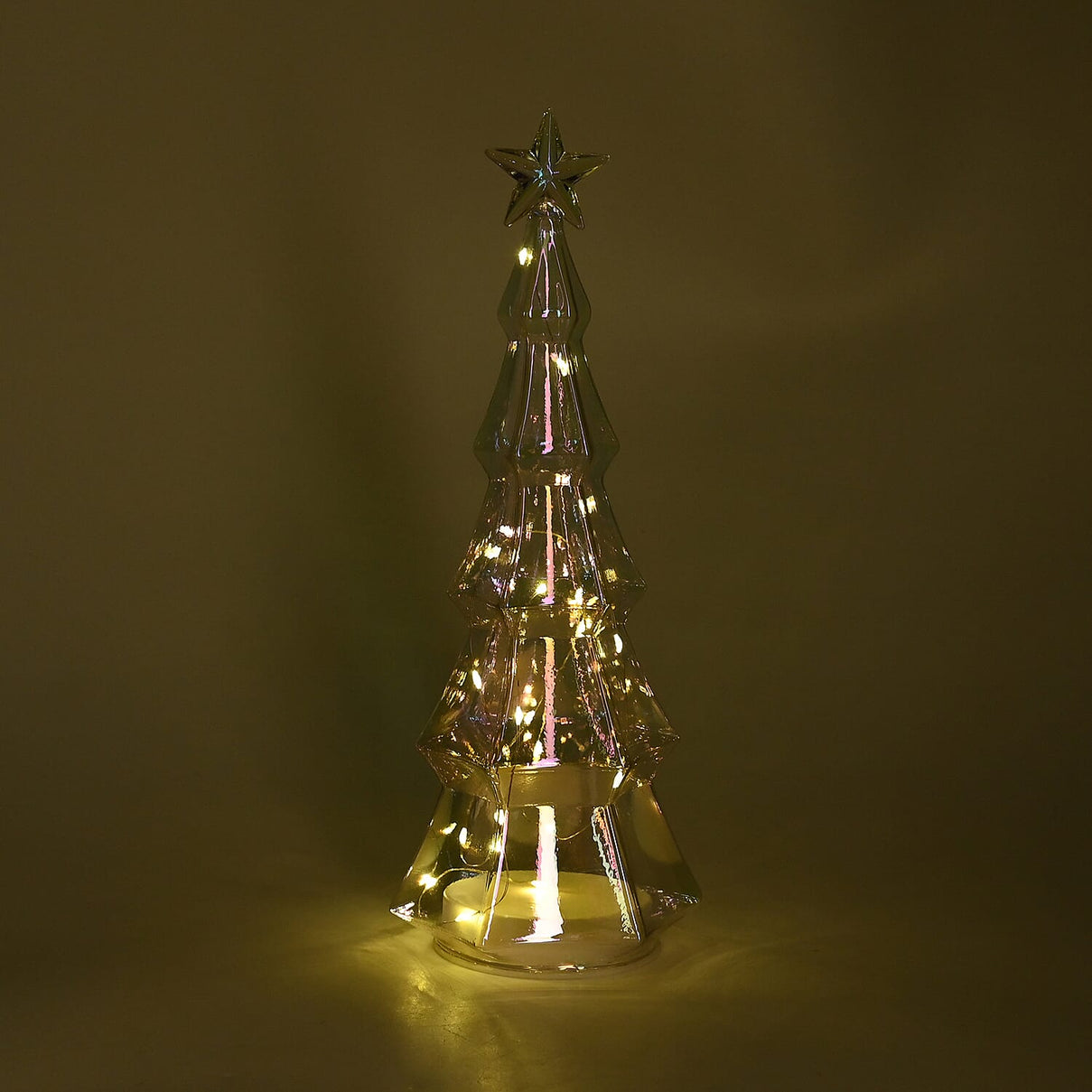 LED Striped Christmas Cone Tree - Transparent 7797054 3