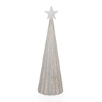 LED Striped Christmas Cone Tree - White
