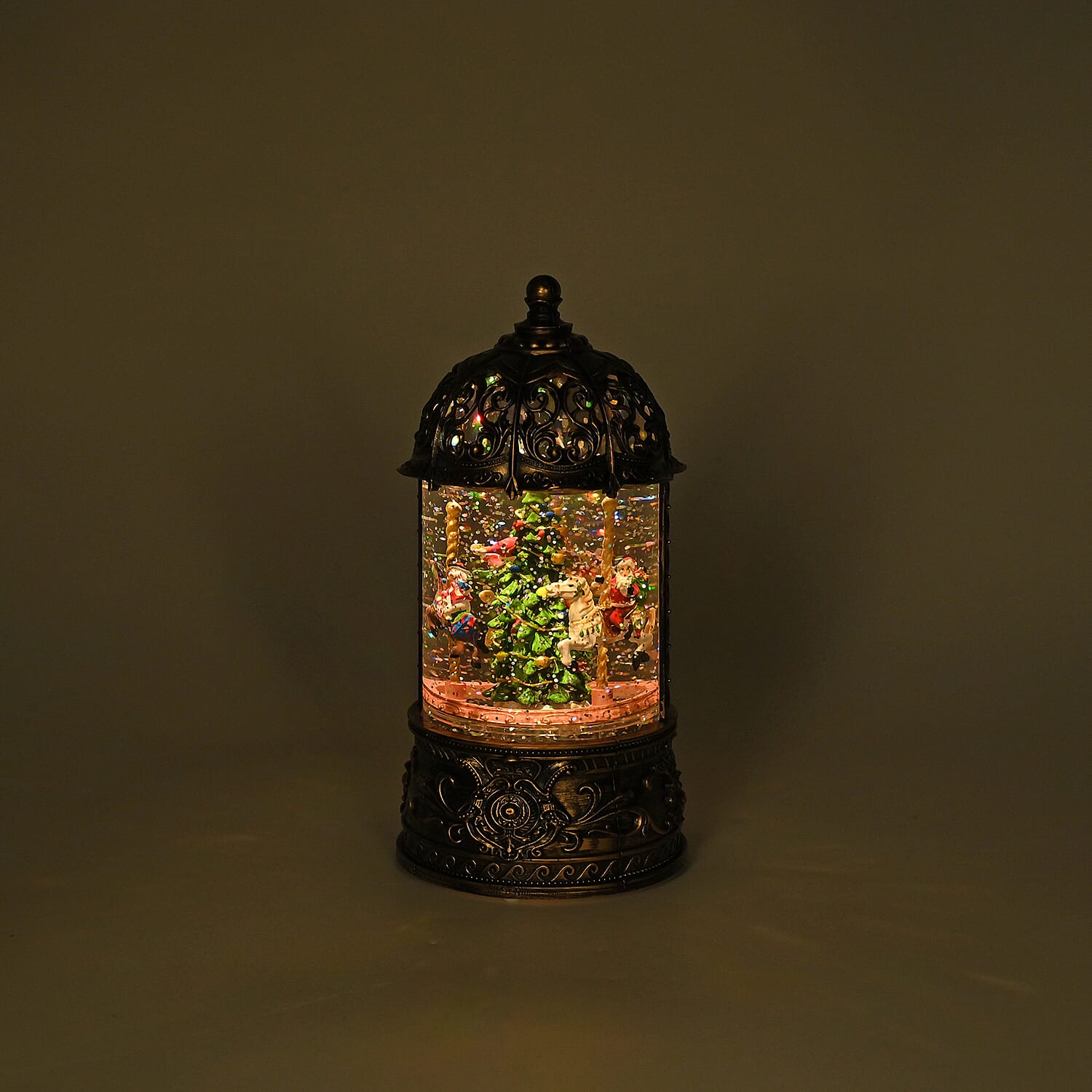 Christmas Carousel Snow Dome Lantern 7796971 3
