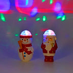 Set of 2 Christmas Music Projector Snowmen & Santa - White & Red