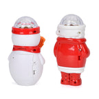 Set of 2 Christmas Music Projector Snowmen & Santa - White & Red