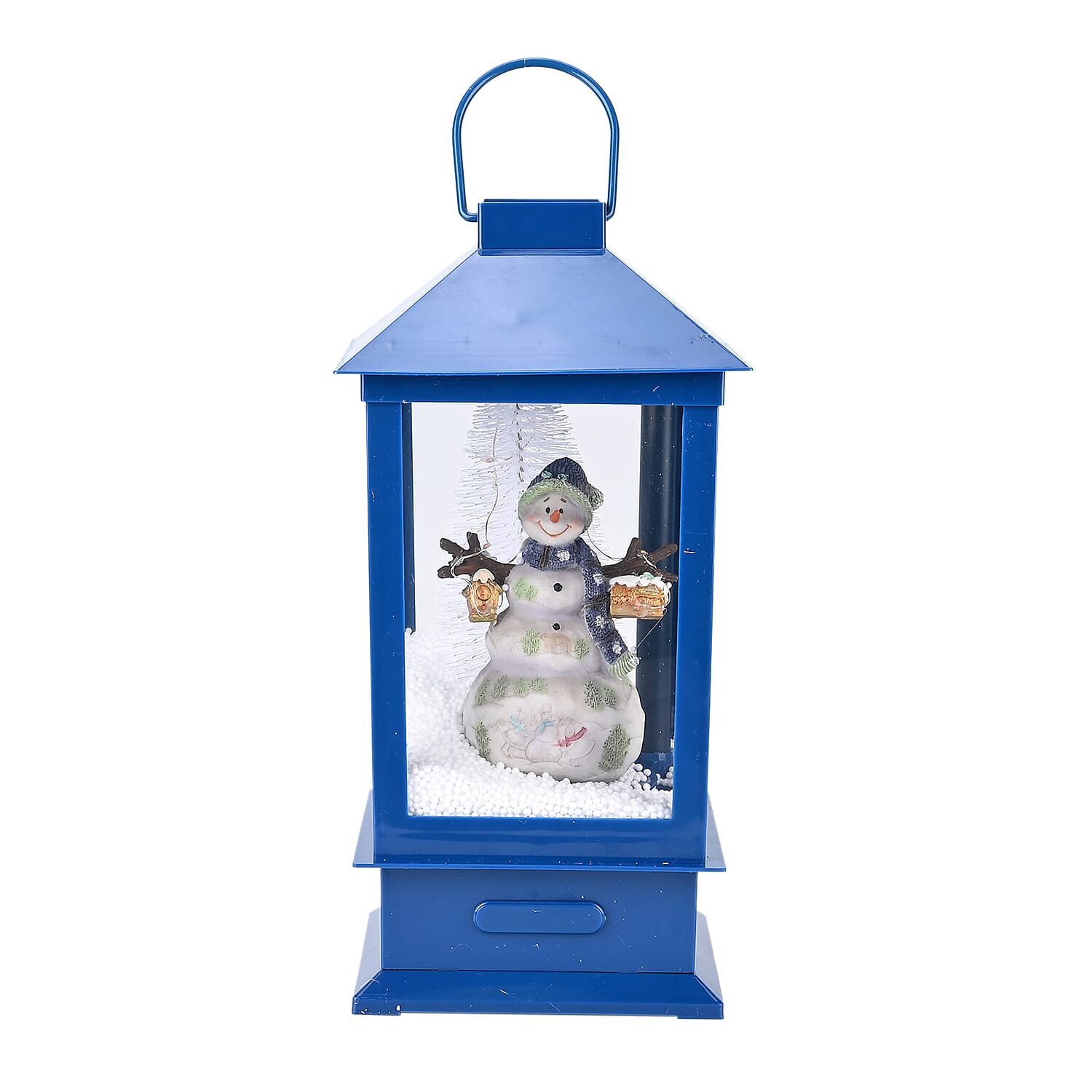 Christmas Snow Lanterns (Size - 17x17x35 cm) With 3 LED Light Blue 7755899 0