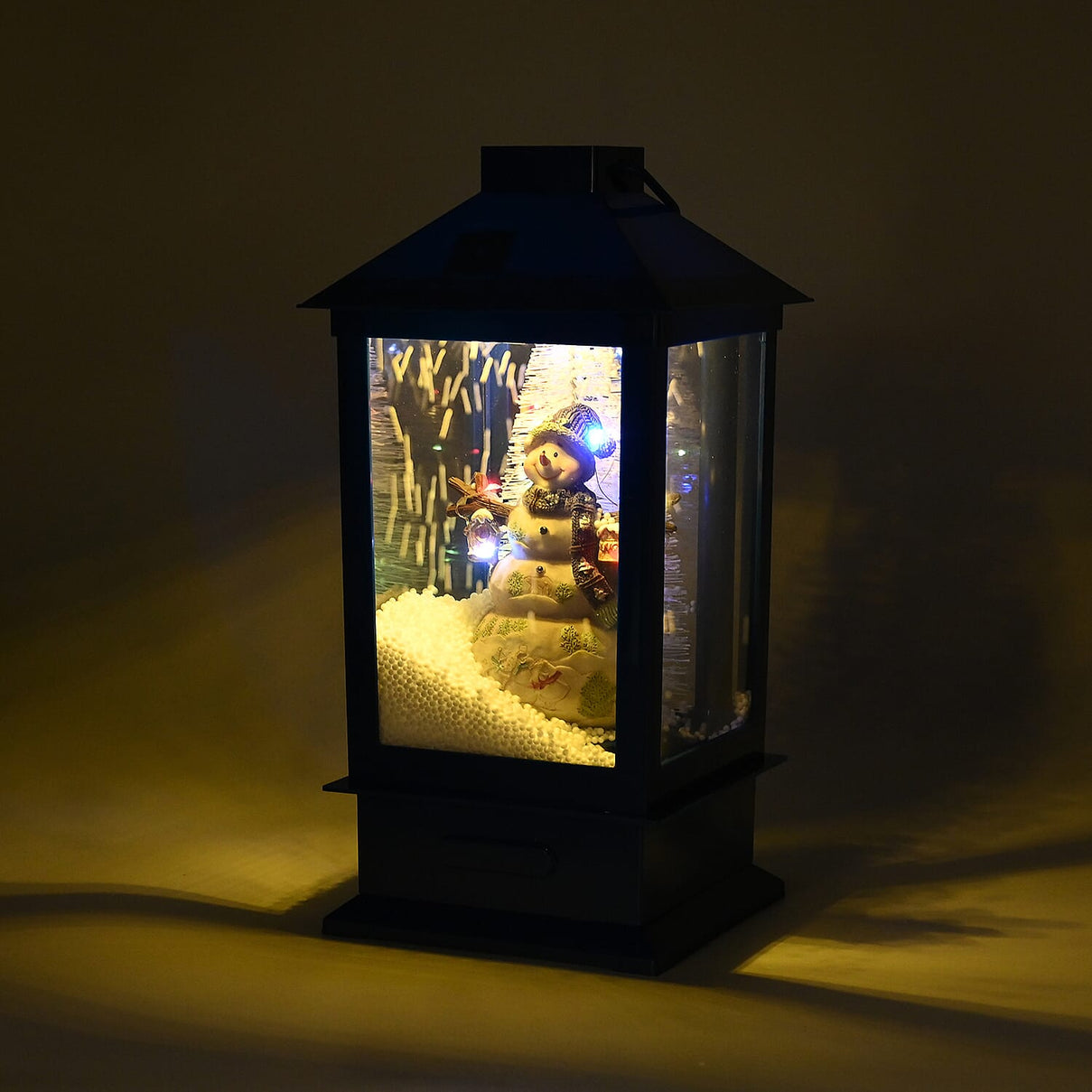 Christmas Snow Lanterns (Size - 17x17x35 cm) With 3 LED Light Blue 7755899 3