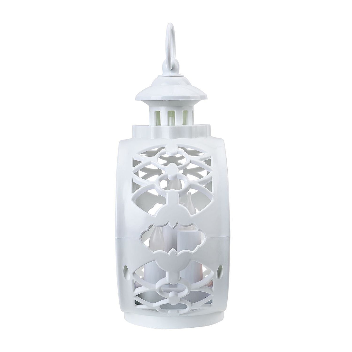 Vintage Clock Shaped Carved With Santa Hanging Lantern LED Light (3xAAA Batteries, Not Incl.) - White 7583524 4