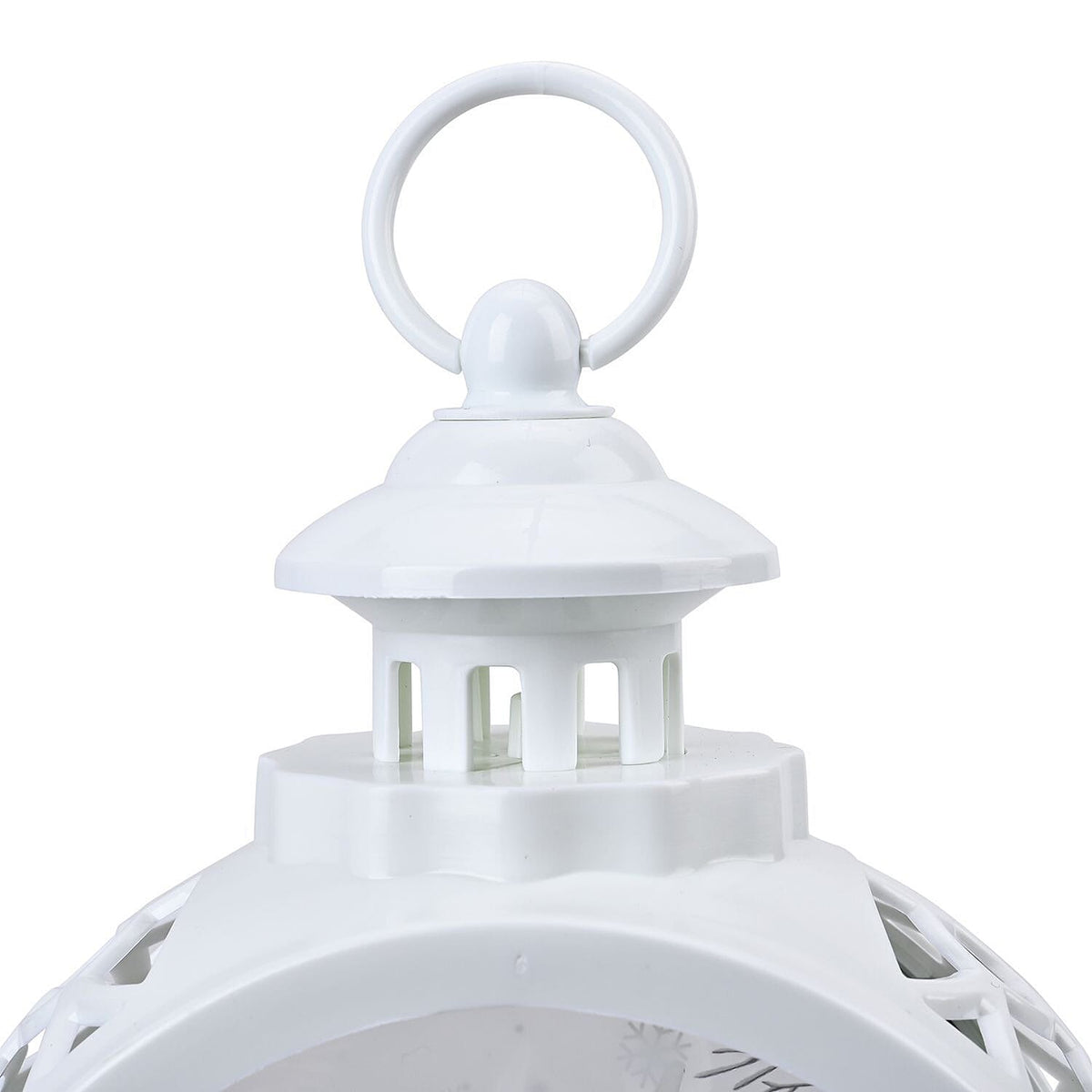 Vintage Clock Shaped Carved With Santa Hanging Lantern LED Light (3xAAA Batteries, Not Incl.) - White 7583524 6