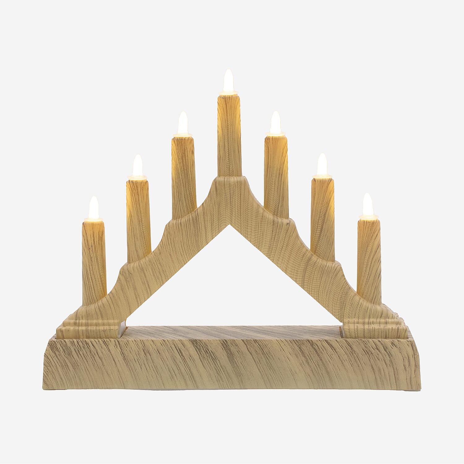 Set of 2 Classic and Elegant Seven Candles Bulb Christmas Candle Bridge (Battery Operated) - Brown 7551558 1