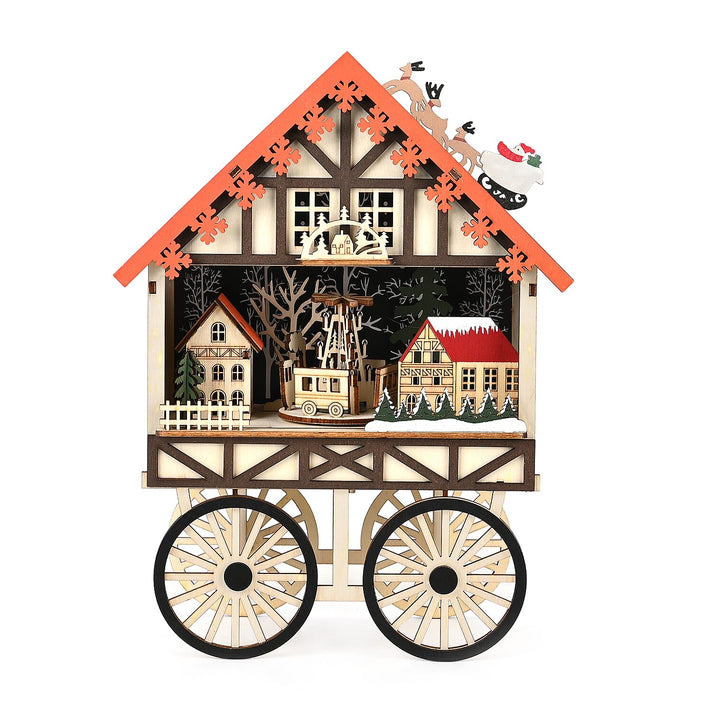 Musical LED Wooden Wagon Christmas Village Scene 7796852 1