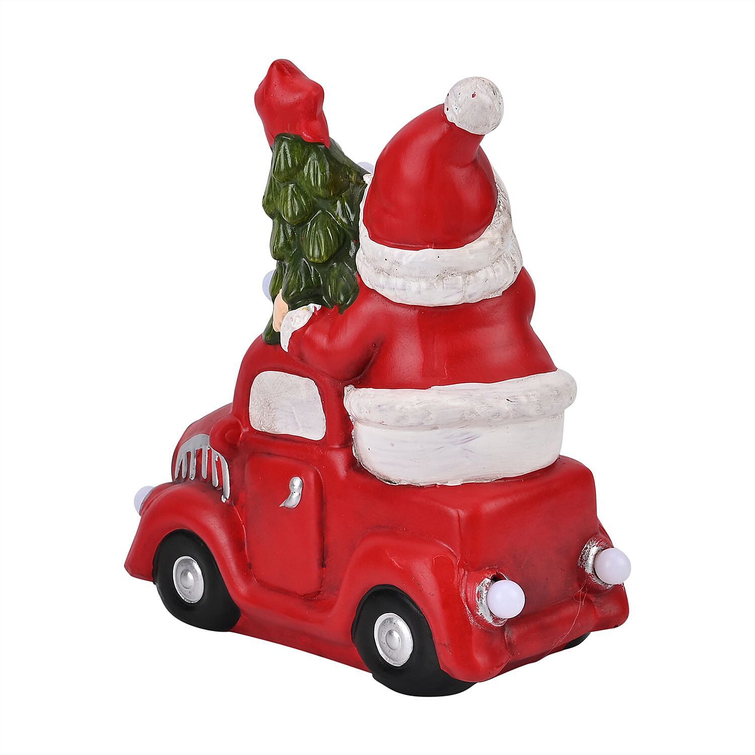 Ceramic Decoration Truck and Santa Clause Shape with Led Light (Size 22x20x9 cm) - Red - White 7583512 4