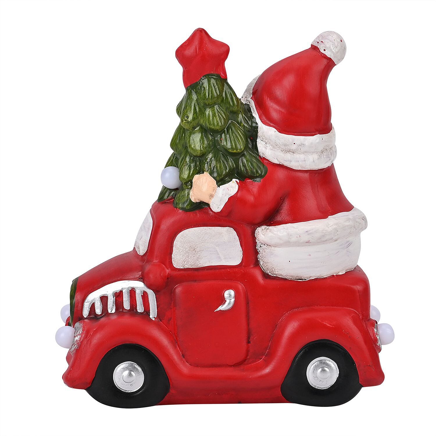 Ceramic Decoration Truck and Santa Clause Shape with Led Light (Size 22x20x9 cm) - Red - White 7583512 5