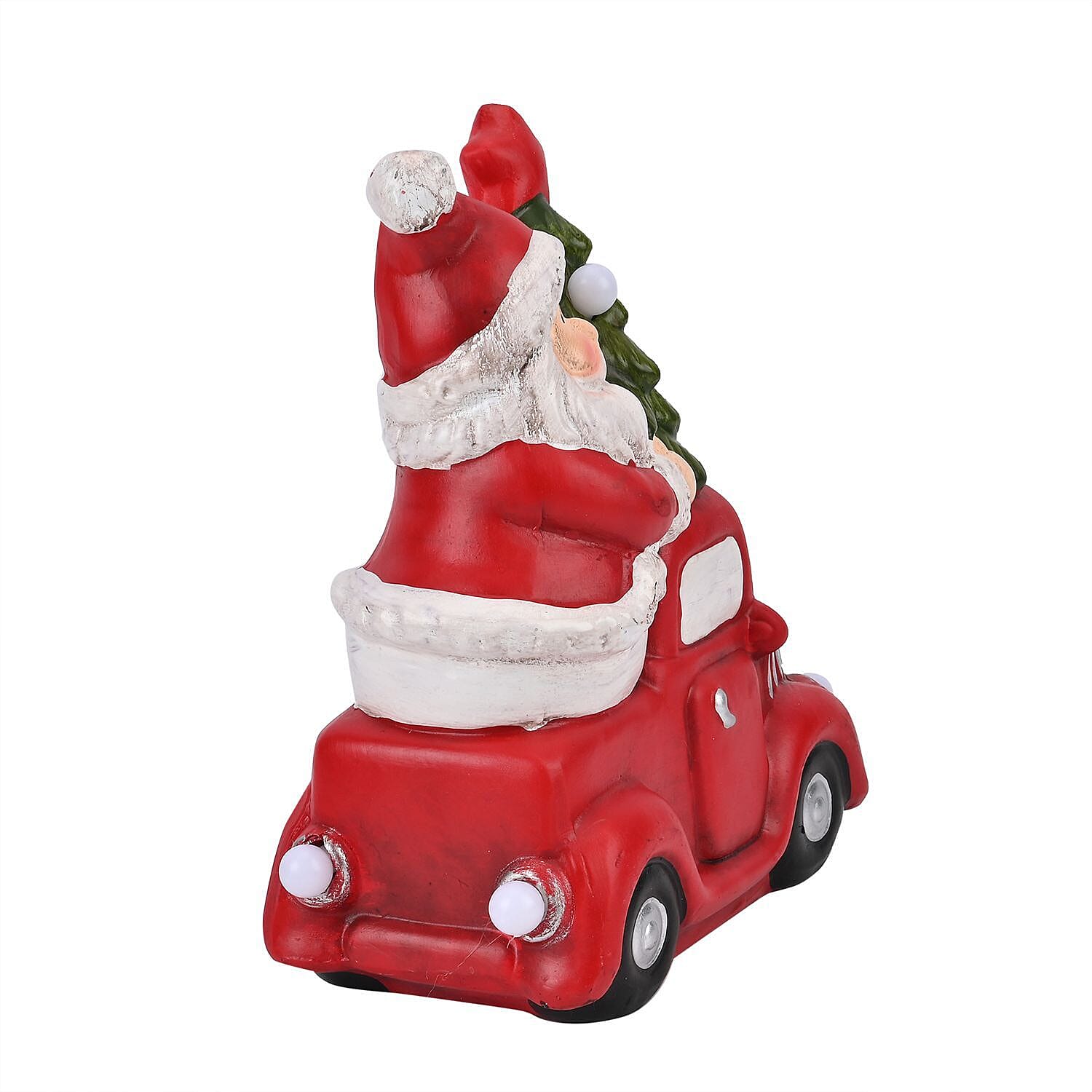 Ceramic Decoration Truck and Santa Clause Shape with Led Light (Size 22x20x9 cm) - Red - White 7583512 6