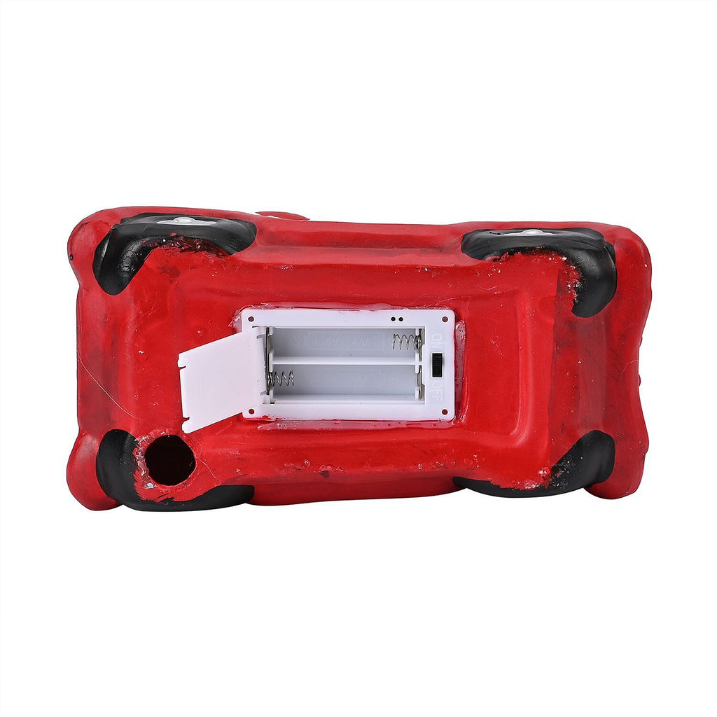 Ceramic Decoration Truck and Santa Clause Shape with Led Light (Size 22x20x9 cm) - Red - White