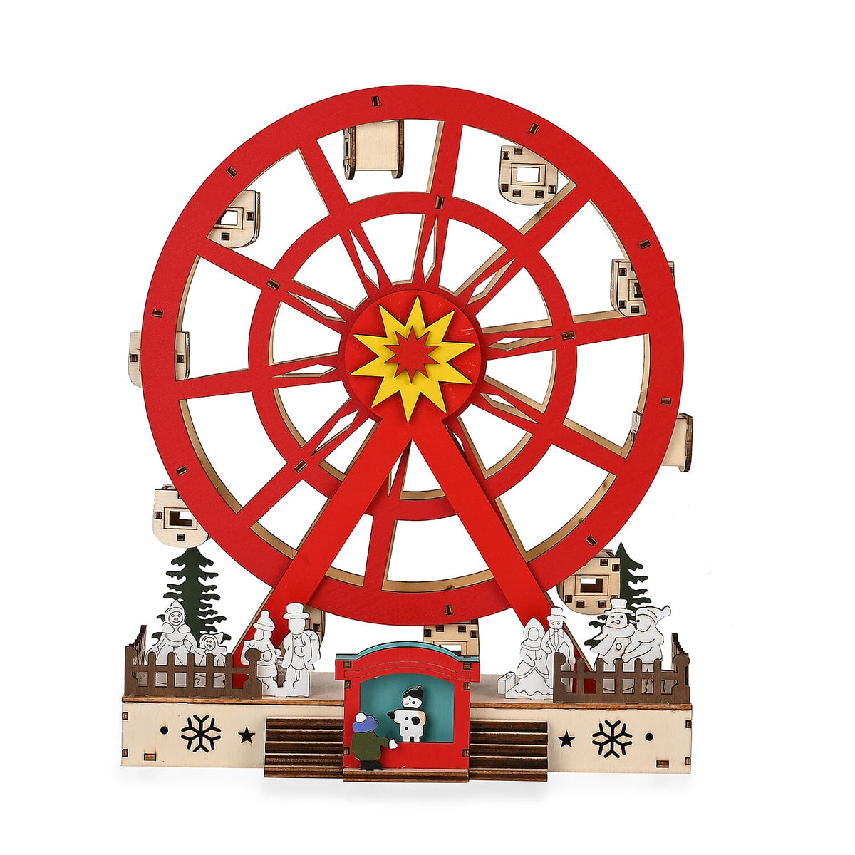 LED Wooden Christmas Ferris Wheel Music Box 7796873 0