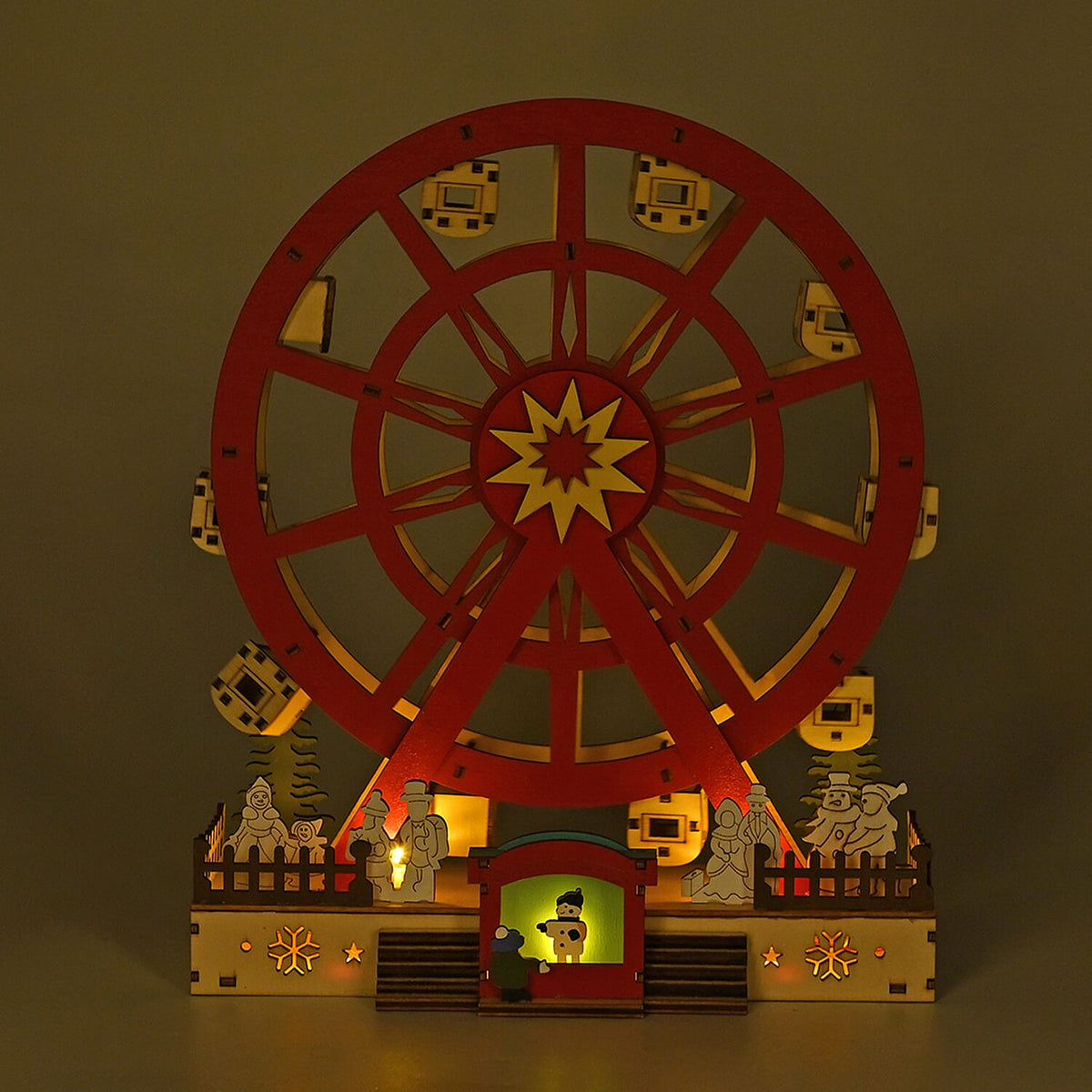 LED Wooden Christmas Ferris Wheel Music Box 7796873 2