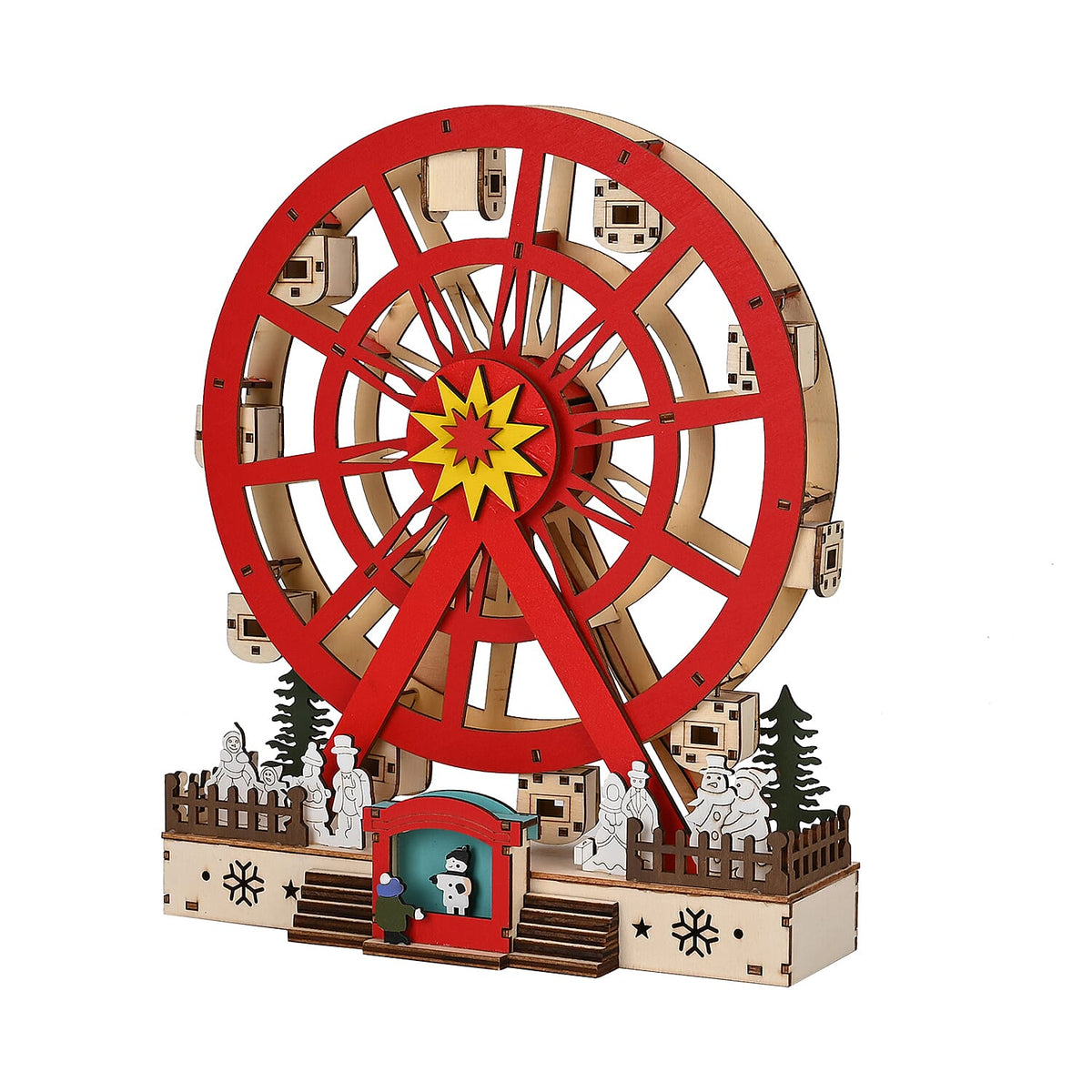 LED Wooden Christmas Ferris Wheel Music Box 7796873 3