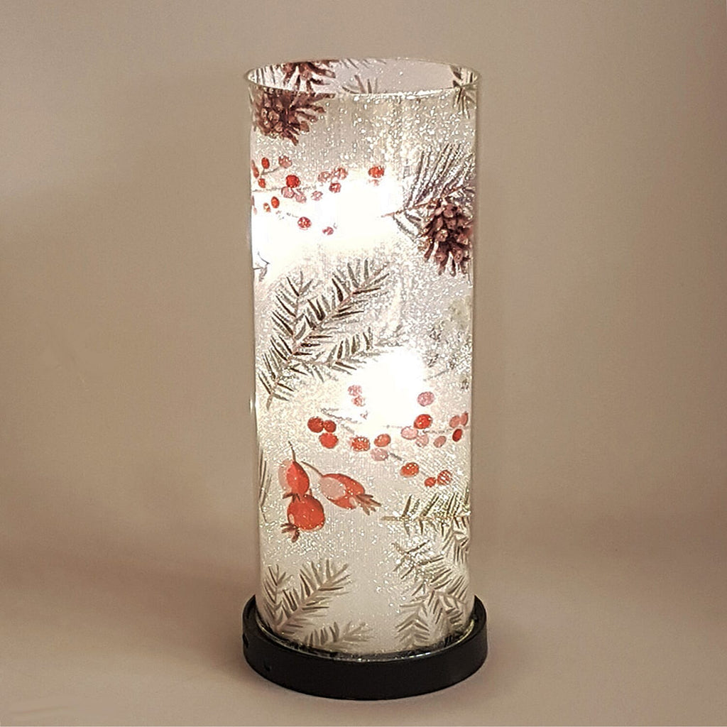 Winter Berries Sparkler Decorative Accents (Large, 21x8.5cm) - White