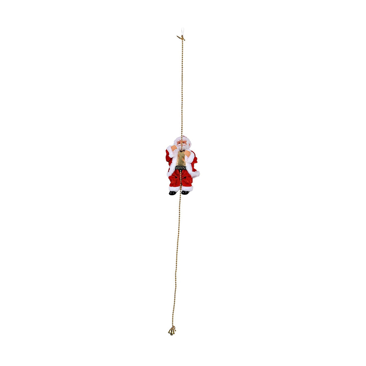 Animated Climbing Santa with Golden Pearls &amp; Music (23 cm) Powered by 3 AA Batteries (not inc.) - Red &amp; White 8217767 0
