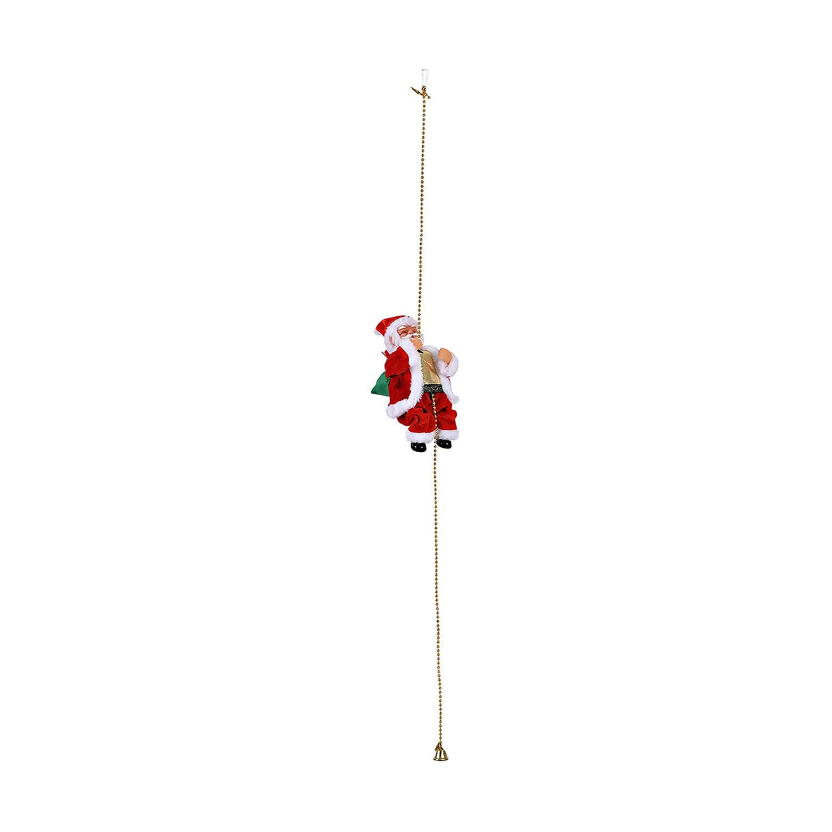Animated Climbing Santa with Golden Pearls &amp; Music (23 cm) Powered by 3 AA Batteries (not inc.) - Red &amp; White 8217767 3