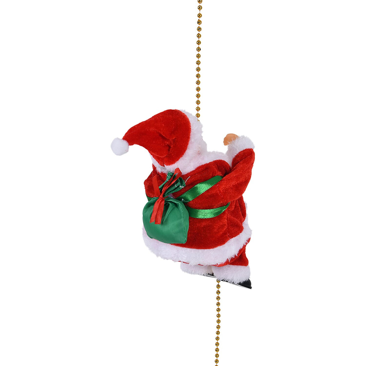 Animated Climbing Santa with Golden Pearls &amp; Music (23 cm) Powered by 3 AA Batteries (not inc.) - Red &amp; White 8217767 5