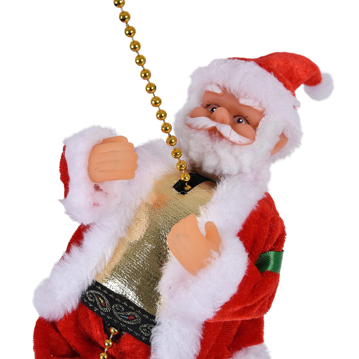 Animated Climbing Santa with Golden Pearls &amp; Music (23 cm) Powered by 3 AA Batteries (not inc.) - Red &amp; White 8217767 6