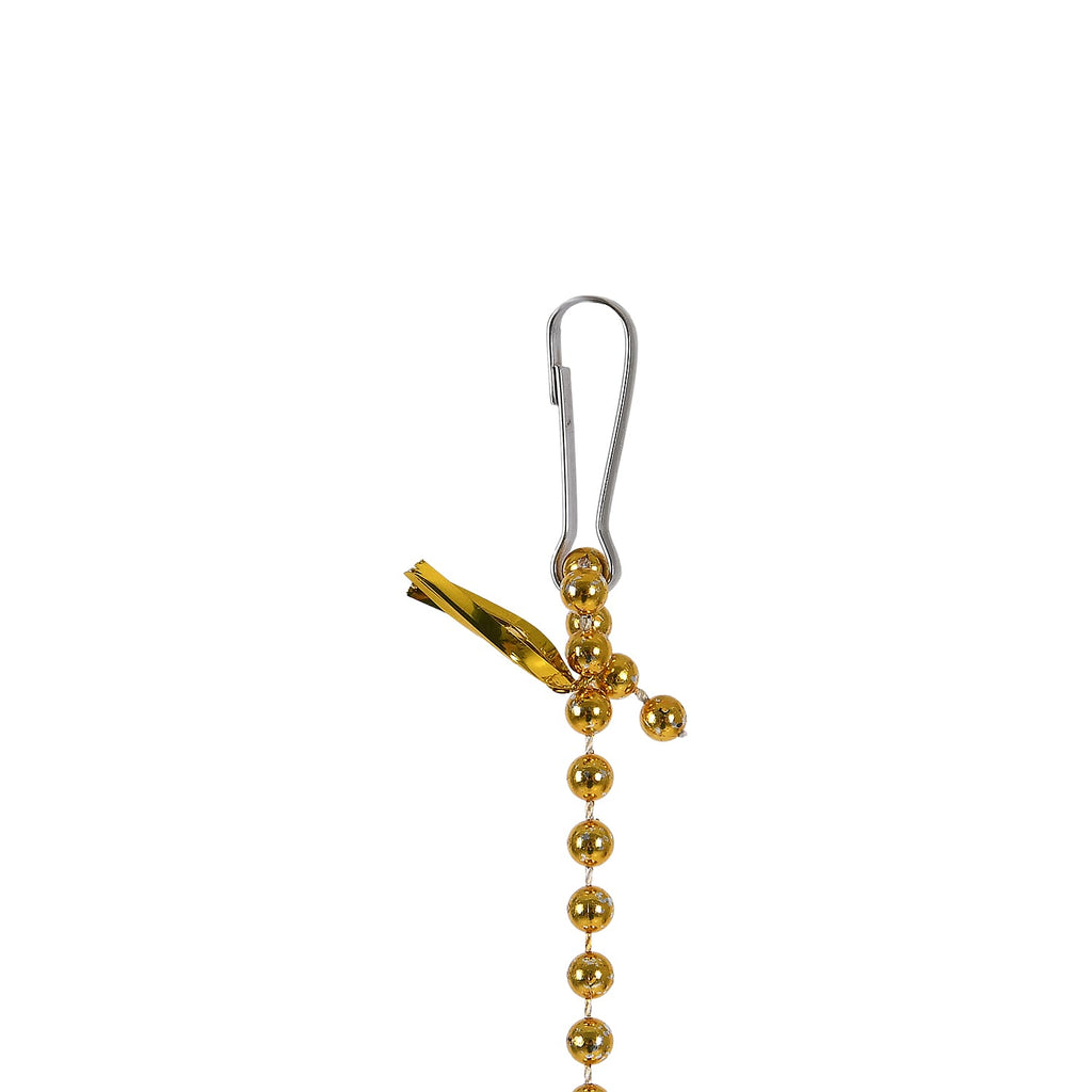 Animated Climbing Santa with Golden Pearls & Music (23 cm) Powered by 3 AA Batteries (not inc.) - Red & White