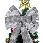 Christmas Tree Top Bow (135 x 33 cm) - Silver