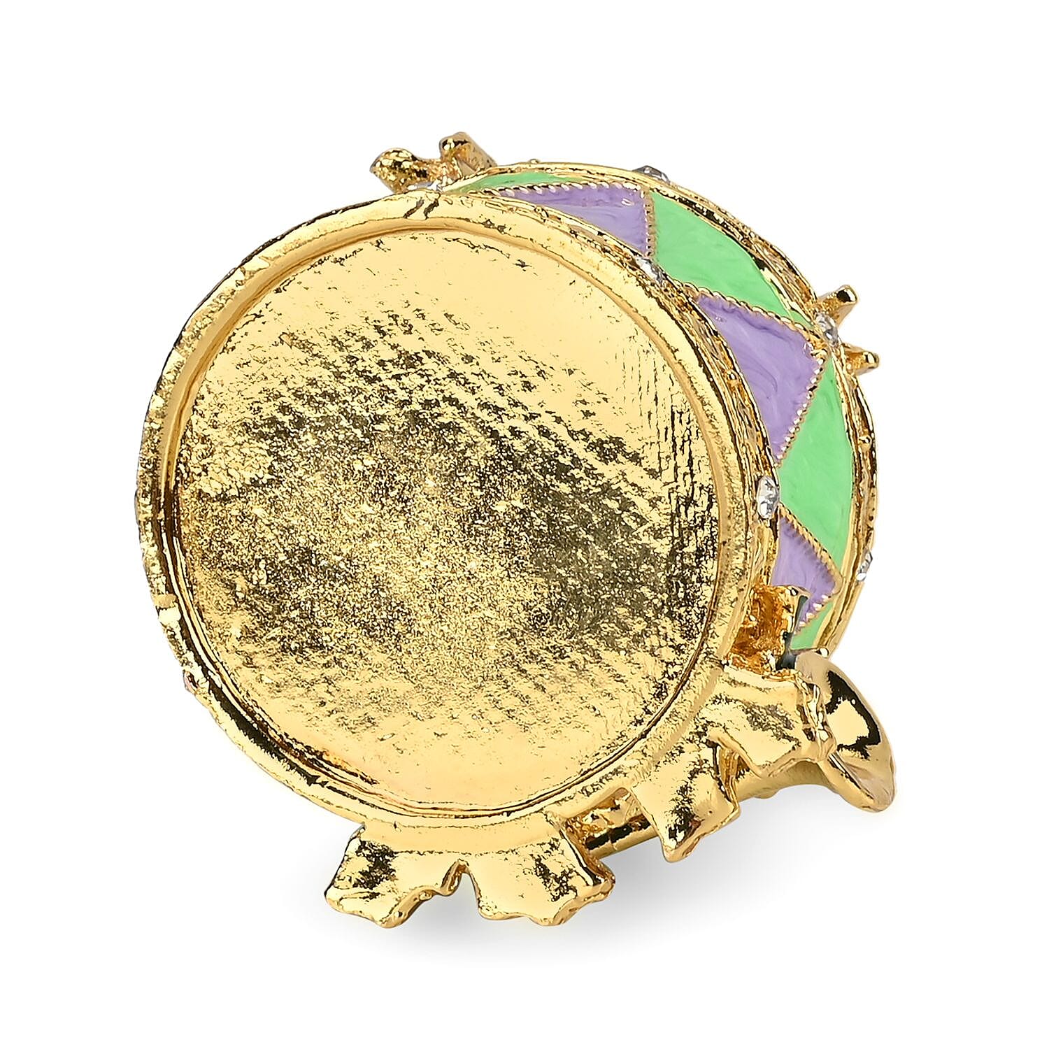 Christmas Drum Hand Painted Trinket Storage Box Enamelled With Sparkling Crystals - Green &amp; Multi 7628922 4