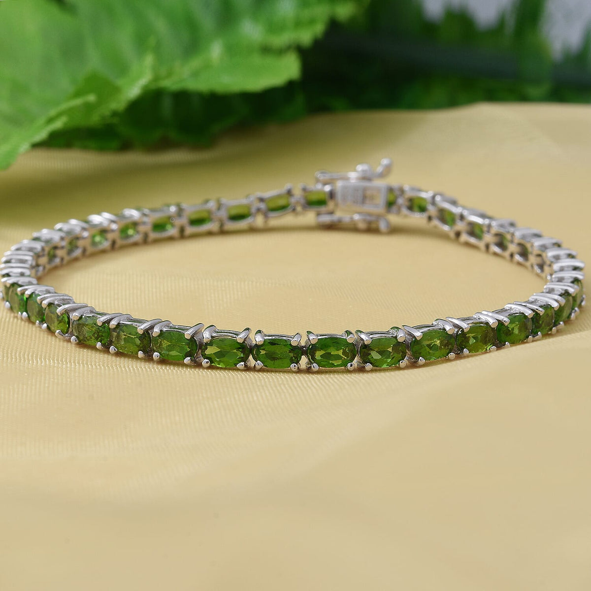 Chrome Diopside Bracelet Size 7 in Rhodium Plated Sterling Silver 9.50 Ct, Silver Wt. 9.94 Gms 8726376 2