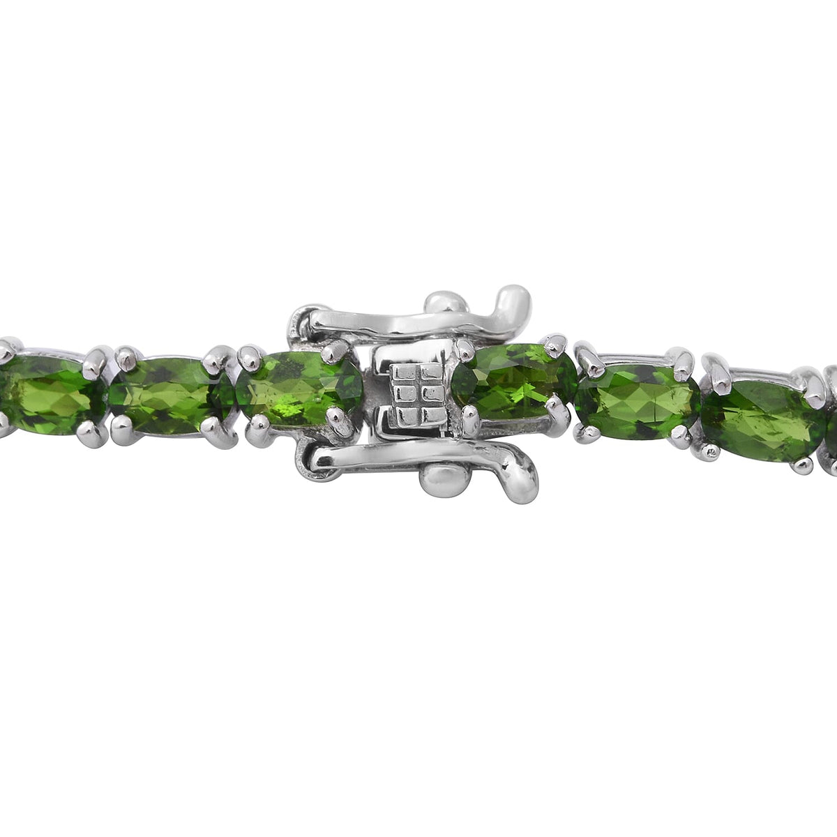 Chrome Diopside Bracelet Size 7 in Rhodium Plated Sterling Silver 9.50 Ct, Silver Wt. 9.94 Gms 8726376 3