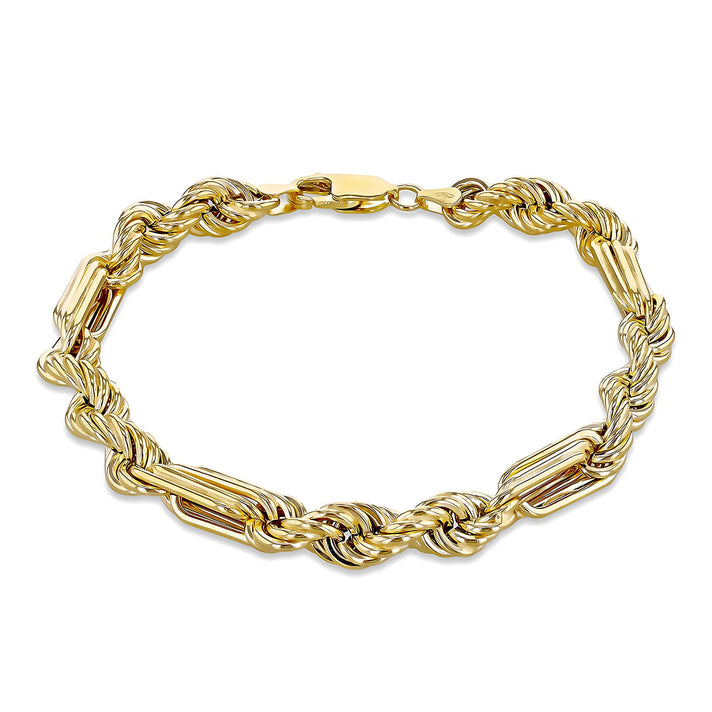 Chunky Figaro Rope Bracelet in 9K Yellow Gold 8 Inch 7567364 1