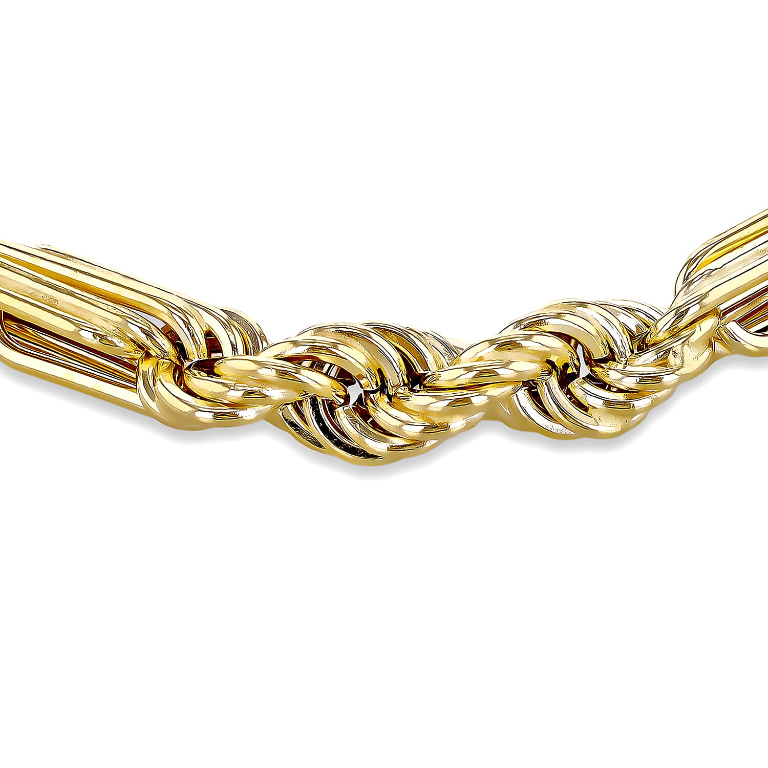 Chunky Figaro Rope Bracelet in 9K Yellow Gold 8 Inch 7567364 1