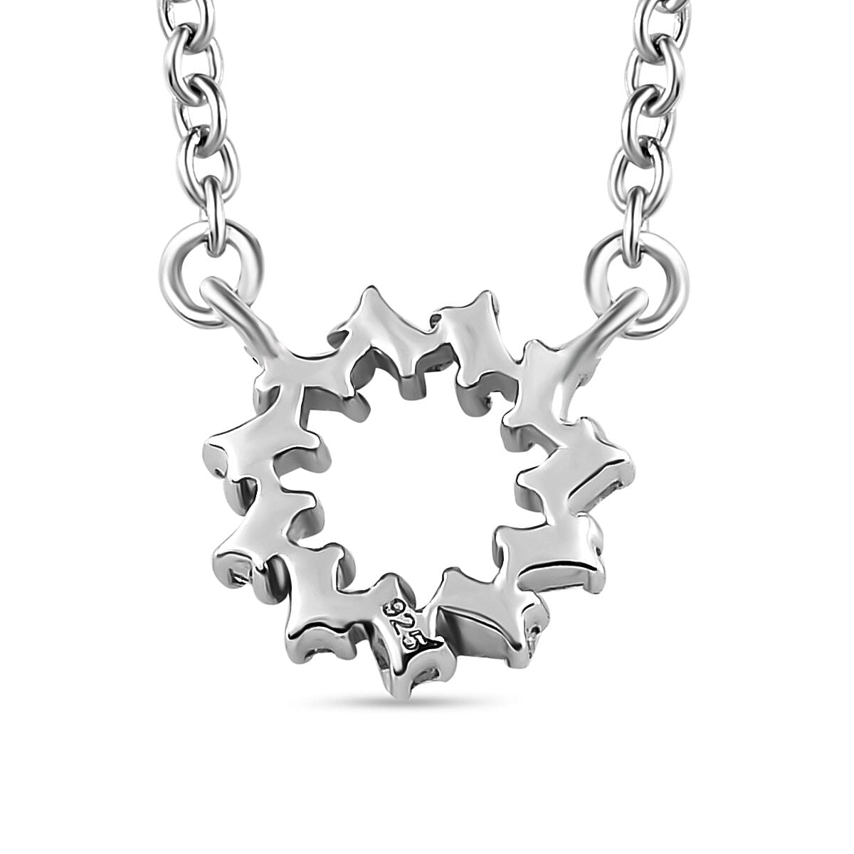 Circle of Life Diamond Necklace (Size - 20) in Platinum Overlay Sterling Silver and Stainless Steel. 7228977 5