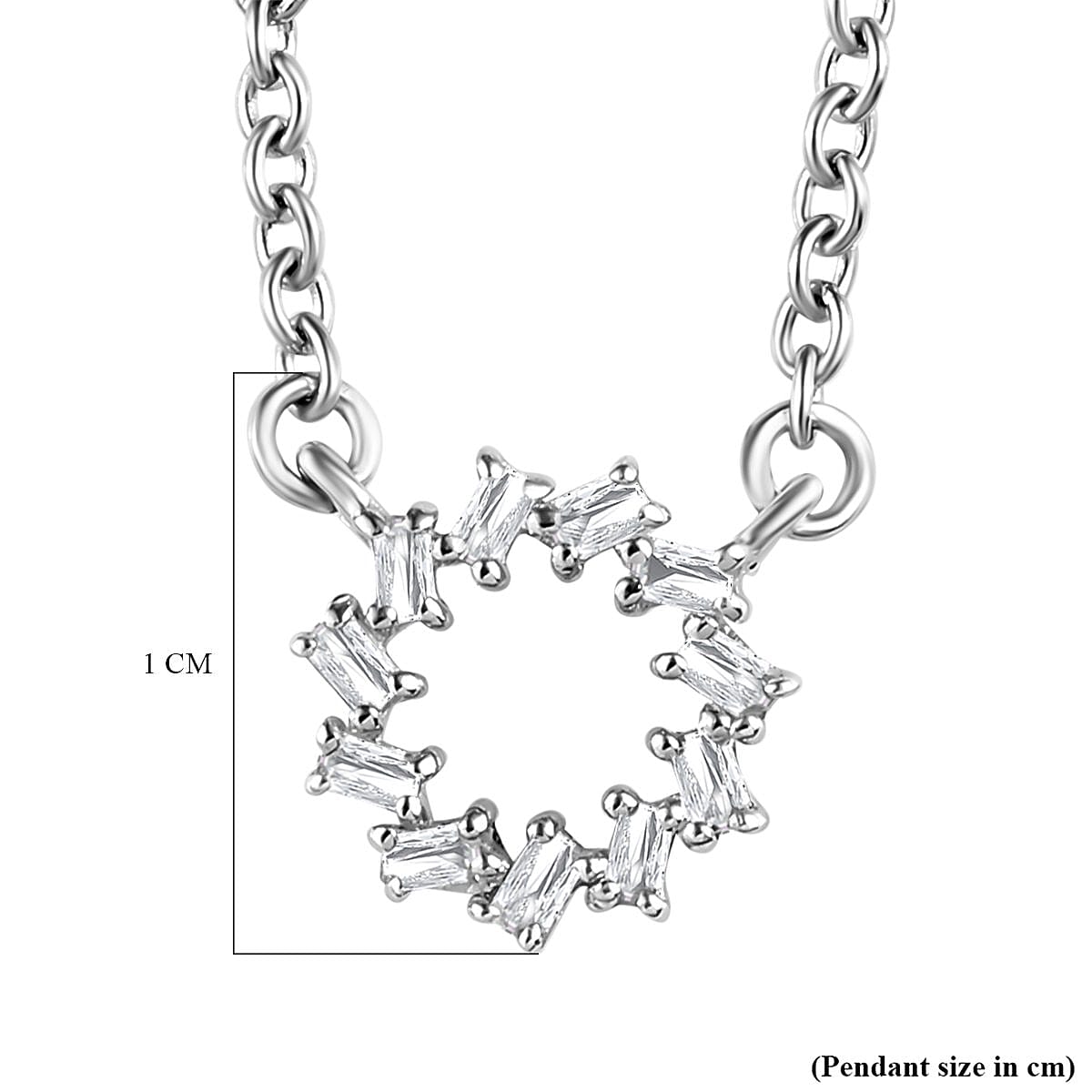 Circle of Life Diamond Necklace (Size - 20) in Platinum Overlay Sterling Silver and Stainless Steel. 7228977 7